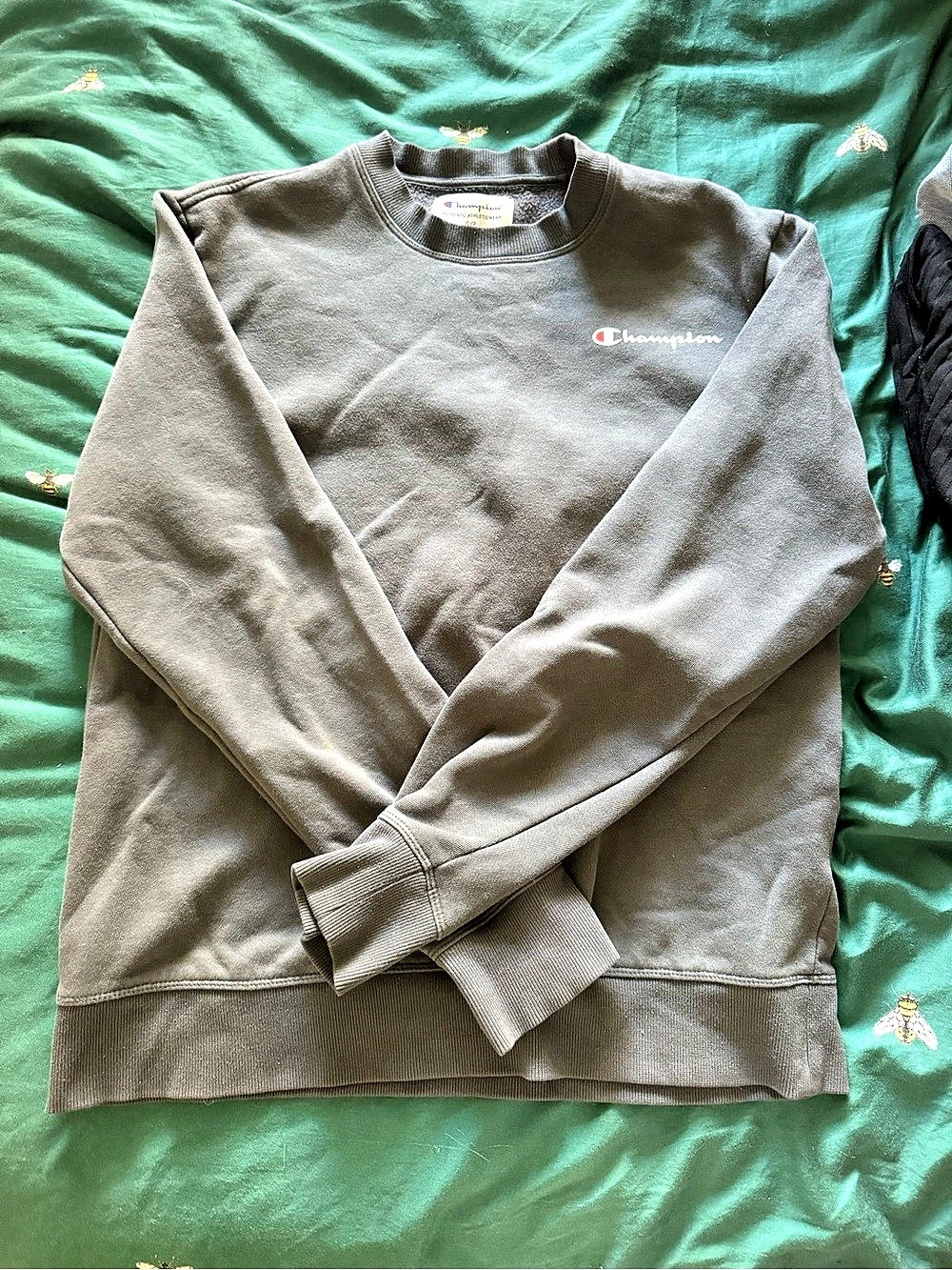Champion Powerblend Script Logo Crewneck Sweatshirt Gray